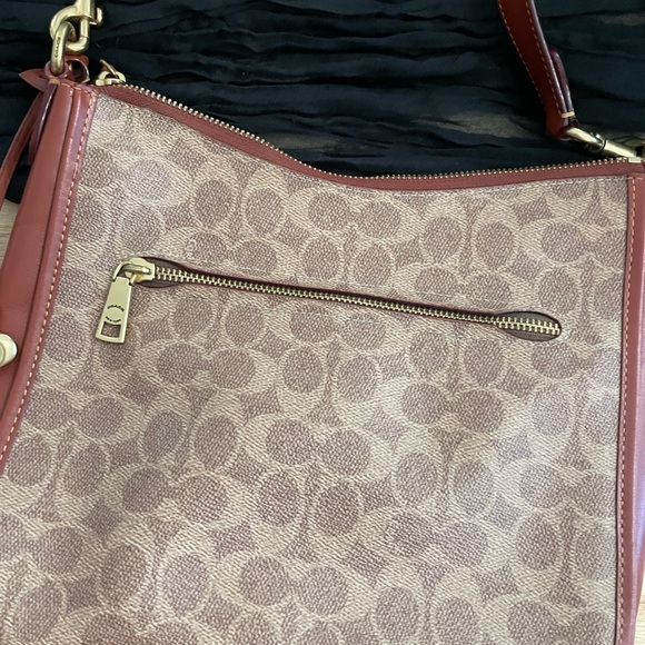 Coach Brown and Tan Shoulder Bag with Signature Monogram - Picture 5 of 9